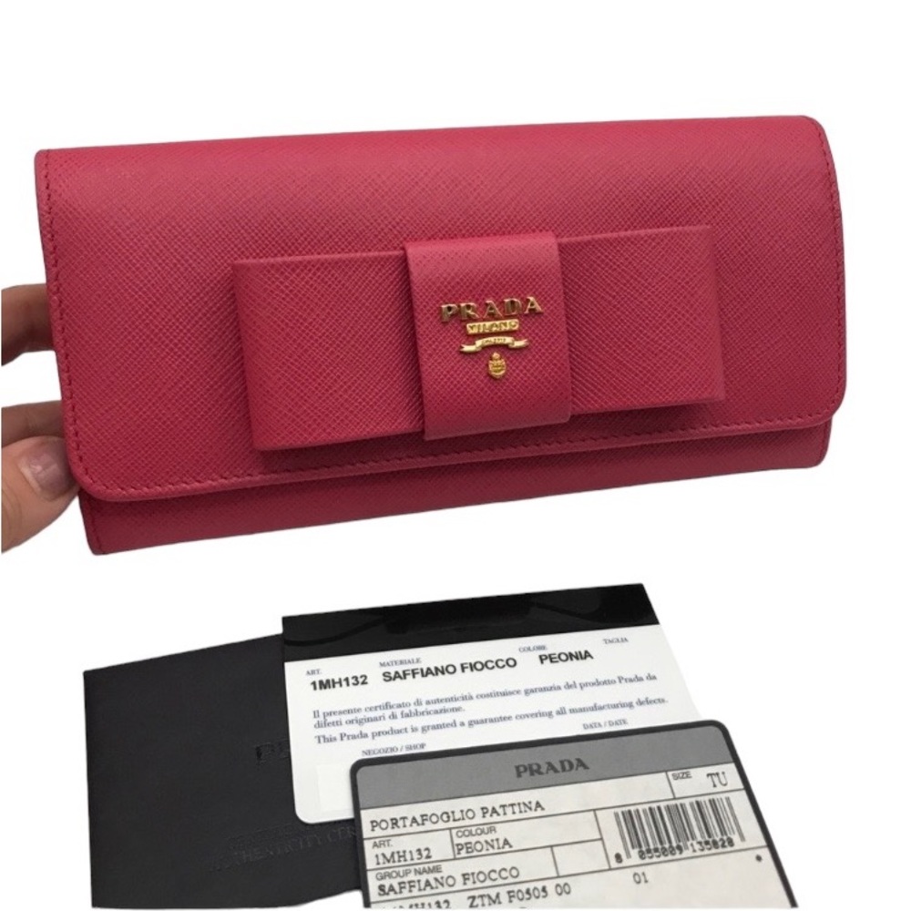 Authentic Prada Saffiano Ribbon Wallet